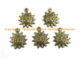 5 PENDANTS SMALL Ethnic Nepalese Tibetan Antiqued Brass Sun Charm Pendants- Small Sun Yoga Charms Nepal Pendants Tibetan Charms WM5757B-5