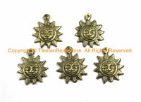 2 PENDANTS SMALL Ethnic Nepalese Tibetan Antiqued Brass Sun Charm Pendants- Small Sun Yoga Charms Nepal Pendants Tibetan Charms WM5757B-2