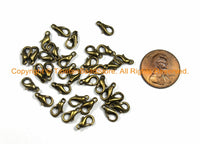 10 PIECES Small Antique Brass Lobster Clasps 10mm Long - TibetanBeadStore Supplies, Beads, Pendants - F96-10 - TibetanBeadStore