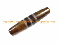 1 BEAD BIG LONG Tibetan Etched Agate Dzi Bead Dzi Zee Dzee Zi Agate Bead - Tibetan Beads- Ethnic Tribal Dzi Beads - B2937