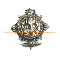Double Compartment Nepal Tibetan Ganesha Ghau Prayer Box Pendant- Handmade Tibetan Jewelry Nepal Tibetan Pendant- Ganesh Pendant - WM7000