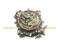 Double Compartment Nepal Tibetan Ganesha Ghau Prayer Box Pendant- Handmade Tibetan Jewelry Nepal Tibetan Pendant- Ganesh Pendant - WM7000