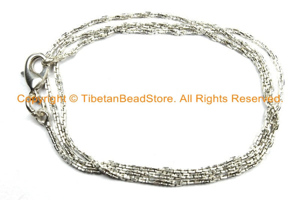 18 inch Finished Silver Plated Chain 1.5mm Lobster Clasp - 18" Silver Plated Chain - CN38L-18 - TibetanBeadStore