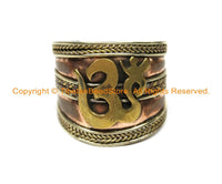 Adjustable Sanskrit "OM" Mantra Tibetan Ring - Boho Ring Adjustable Size Unisex Ring Nepalese Tibetan Jewelry by TibetanBeadStore- R241