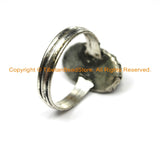 Ethnic Tibetan Dzi Ring (SIZE 7.25) Tibetan Resin Dzi Amulet Ring Dzi Zee Unisex Ring- TibetanBeadStore Tibetan Beads & Jewelry- R250S-7.25