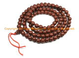 108 BEADS Brown Acrylic Resin Mala Prayer Beads with Guru Bead 7-8mm - Mala Prayer Beads - TibetanBeadStore Mala Making Supplies - PB145 - TibetanBeadStore