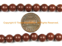 50 BEADS Brown Acrylic Resin Beads 7-8mm - Beads - TibetanBeadStore Mala Making Supplies - LPB145-50