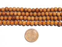 50 beads Natural Sandalwood Beads 6mm - Ethnic Nepal Tibetan Beads - Mala Making Supplies - LPB149-50