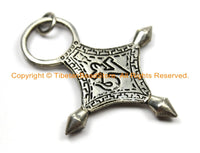Ethnic Nepal Tibetan OM Tibetan Silver White Metal Key Chain Pendant - Buddhist Jewelry - TibetanBeadStore Jewelry Making Supplies - WM6288