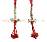 Tibetan Counters Mala Prayer Beads Bell & Vajra Counter Set - Silver Tone White Metal Counters- Buddhist Counters- Mala Supplies- T150