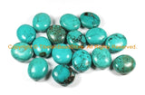 2 BEADS Tibetan Turquoise Beads - Large Oval Turquoise Beads - Ethnic Turquoise Beads- Tibetan Beads Tibet Beads- B3001-2