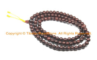 Tibetan 108 Beads Dark Wood Mala Prayer Beads - Buddhist Yoga Meditation Mala Prayer Beads - TibetanBeadStore Mala Supplies - PB158