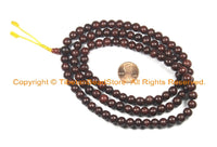Tibetan 108 Beads Dark Wood Mala Prayer Beads - Buddhist Yoga Meditation Mala Prayer Beads - TibetanBeadStore Mala Supplies - PB158