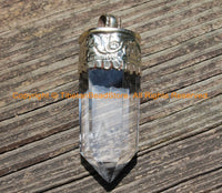 Himalayan Tibetan Luxe Crystal Quartz Point Pendant with Tibetan Silver Cap Large Tibetan Crystal Pendant Jewelry Making Supply - WM6231