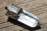 Himalayan Tibetan Luxe Crystal Quartz Point Pendant with Tibetan Silver Cap Large Tibetan Crystal Pendant Jewelry Making Supply - WM6231