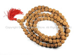 108 BEADS 10mm-11mm Natural Rudraksha Seed Beads - Nepalese Tibetan Rudraksha Seed Prayer Mala Beads - Mala Making Supplies - PB90B - TibetanBeadStore
