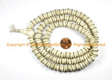10mm Size White Bone Mala Prayer Beads with Brass Inlays - Tibetan Prayer Beads - Tibetan Mala - Mala Making Supplies - PB72B - TibetanBeadStore