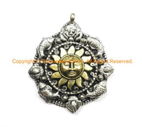 Nepalese Pendant - Sun God Surya & Chhepu Pendant - Ethnic Nepal Tibetan Handmade Jewelry - WM524