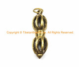 2 PENDANTS - Tibetan Brass Vajra Dorje Charm Amulet Pendants- Handmade TibetanBeadStore Mala Buddhist Yoga Tibetan Jewelry- WM7046-2