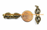2 PENDANTS - Tibetan Brass Vajra Dorje Charm Amulet Pendants- Handmade TibetanBeadStore Mala Buddhist Yoga Tibetan Jewelry- WM7046-2