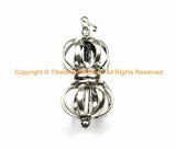 Tibetan Silver Vajra Dorje Thunderbolt Charm Pendant - Tibetan Charms - Nepal Tibetan Buddhist Yoga Jewelry - WM7126