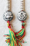 Tibetan Prayer Beads Mala Counters with Auspicious Symbols - Handmade Tibetan Prayer Beads Mala Making Supplies - T1
