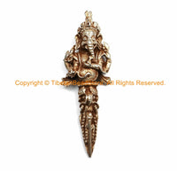 Nepalese Tibetan High Quality Ganesh Pendant- Ganesh Dagger Phurba Charm Pendant- Ethnic Tribal Nepal Ganesha Ganesa Pendant - WM7050