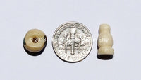 5 SETS - Tibetan Inlaid White Bone Guru Bead Sets - Tibetan White Bone Guru Beads & Caps - Mala Making Supply - GB8-5