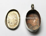 Tibetan Brass OM Mantra & Tibetan Silver Ghau Prayer Box Amulet Pendant - Ethnic Nepal Tibet Jewelry - Small Tibetan OM Ghau - WM3359B