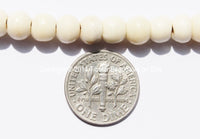 108 beads - Tibetan White Bone Mala Prayer Beads with Bell & Vajra Counters - 6mm-7mm - Tibetan Mala Beads - Mala Making Supplies - PB78 - TibetanBeadStore