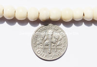 108 beads - Tibetan White Bone Mala Prayer Beads with Bell & Vajra Counters - 6mm-7mm - Tibetan Mala Beads - Mala Making Supplies - PB78 - TibetanBeadStore