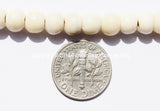 108 beads - Tibetan White Bone Mala Prayer Beads with Bell & Vajra Counters - 6mm-7mm - Tibetan Mala Beads - Mala Making Supplies - PB78 - TibetanBeadStore