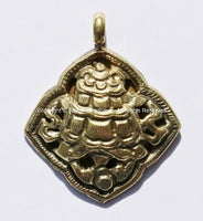 Tibetan Pendant - 8 Auspicious Symbols The Victory Banner Brass Pendant - WM468