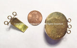 OOAK Tibetan Brass Clasp with Labradorite Inlay - Handmade Ethnic Clasps - Nepal Tibetan Jewelry - Tibetan Beads - Findings & Clasps - B2707