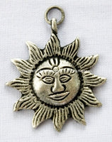 Small Nepalese Sun Pendant - TibetanBeadStore - Jewelry & Beading Supplies - Tibetan Charms Pendants - Ethnic Charms Pendants - WM91-1