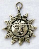 Small Nepalese Sun Pendant - TibetanBeadStore - Jewelry & Beading Supplies - Charms Pendants - Ethnic Nepal Tibetan Charms Pendants - WM91