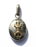 Tibetan Vajra Dorje Ghau Prayer Box Amulet Pendant - Small Dorje Vajra Thunderbolt Ghau Pendant - Yoga Jewelry - WM3357