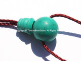 5 SETS - Turquoise Tibetan Guru Bead Sets - 9mm-10mm size Howlite Turquoise 3 Hole Guru Beads - Tibetan Prayer Mala Making Supply- GB36-5