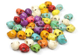 4 BEADS Small Mixed Colors Howlite Turquoise Skull Beads - TibetanBeadStore Tibetan Beads, Pendants & Jewelry - B2902M-4