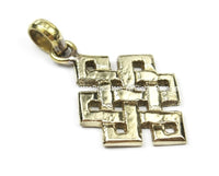 TibetanBeadStore's Custom Design Light Gold Tone Brass Endless Knot Pendant- Buddhist Yoga Charms Jewelry, Infinity Celtic Knot - WM5688B-1