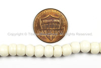 10 BEADS Tibetan White Bone Beads - 6mm-7mm - Tibetan Beads - Bracelet & Mala Making Supplies - LPB78-10 - TibetanBeadStore