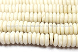 10 BEADS Tibetan Flat Disc Bone Beads - Cream White Ivory Color Bone Disc Beads- TibetanBeadStore Mala Bracelet Making Supplies- LPB126-10 - TibetanBeadStore