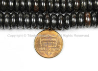 108 BEADS Tibetan Flat Disc Dark Bone Mala Prayer Beads - 10-11mm Dark Color Bone Disc Beads- TibetanBeadStore Mala Supplies- PB128 - TibetanBeadStore