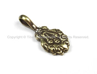 2 Counters Tibetan Antiqued Brass Flaming Jewels Mala Bum Counters- Tibetan Mala Counters TibetanBeadStore Charms Mala Bum Counters- T139-2