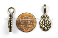 2 Counters Tibetan Antiqued Brass Flaming Jewels Mala Bum Counters- Tibetan Mala Counters TibetanBeadStore Charms Mala Bum Counters- T139-2