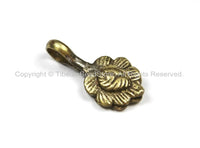 1 Counter Tibetan Brass Lotus Floral Mala Bum Counter- Tibetan Mala Decorative Counters- TibetanBeadStore Charms Mala Bum Counters- T138-1