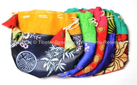 Set of 5 Regular Size Handmade Tibetan Drawstring Fabric Purses- Ethnic Nepalese Tibetan Gift Pouches Bags Purses by TibetanBeadStore- BP8-5