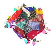 Set of 5 Regular Size Handmade Tibetan Drawstring Fabric Purses- Ethnic Nepalese Tibetan Gift Pouches Bags Purses by TibetanBeadStore- BP8-5
