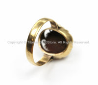 Tibetan Turquoise Brass Ring (SIZE 6.75) Ethnic Ring Tribal Boho Ring Tibet Yoga Ring Nepal Ring TibetanBeadStore Tibetan Jewelry- R123-6.75