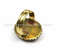 Tibetan Turquoise, Coral, Brass Ring (SIZE 8) Nepalese Ring Ethnic Ring Tribal Boho Ring Nepal Ring Tibet Ring Tibetan Jewelry- R134-8